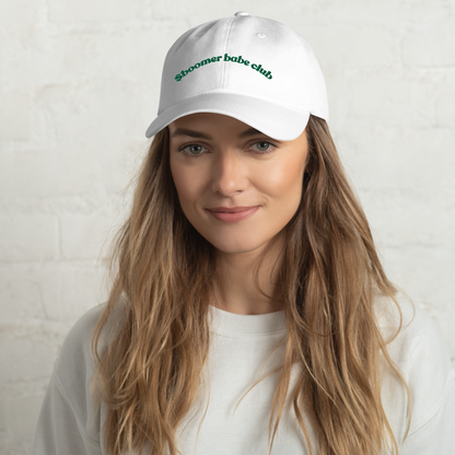 $Boomer Babe Club Cap (White + Green)