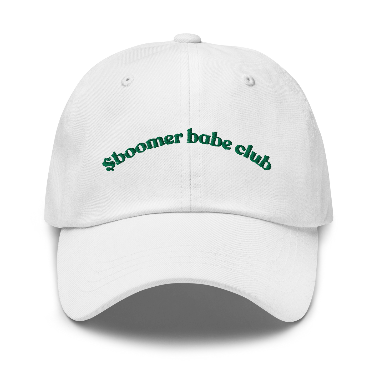 $Boomer Babe Club Cap (White + Green)