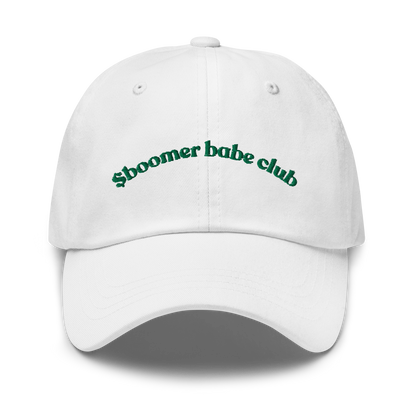 $Boomer Babe Club Cap (White + Green)